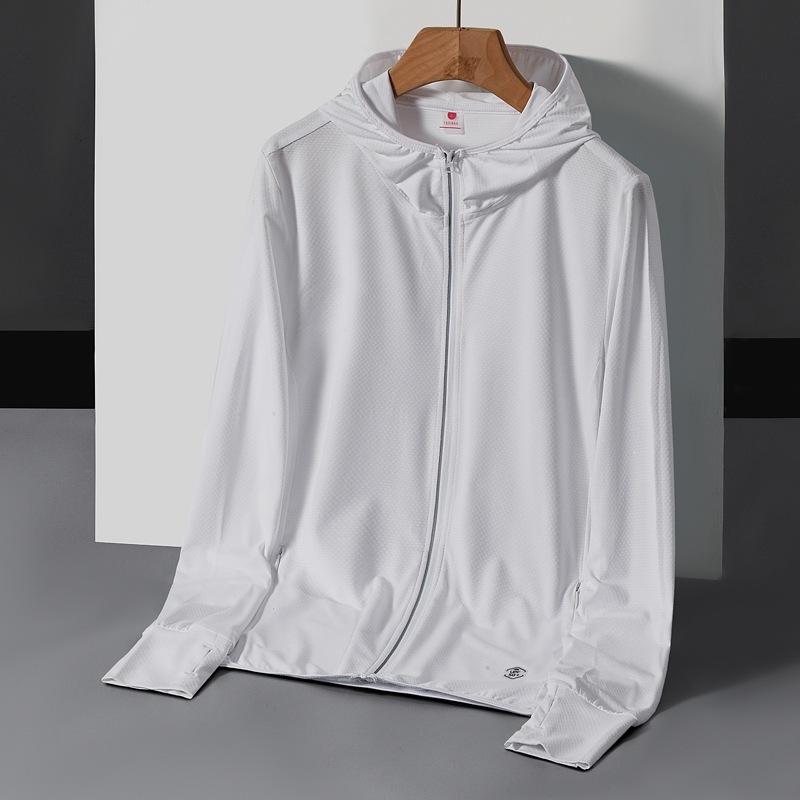 Ice silk sunscreen clothing for men's new men's summer UV protection breathable thin jacket outdoor fishing sunscreen clothing