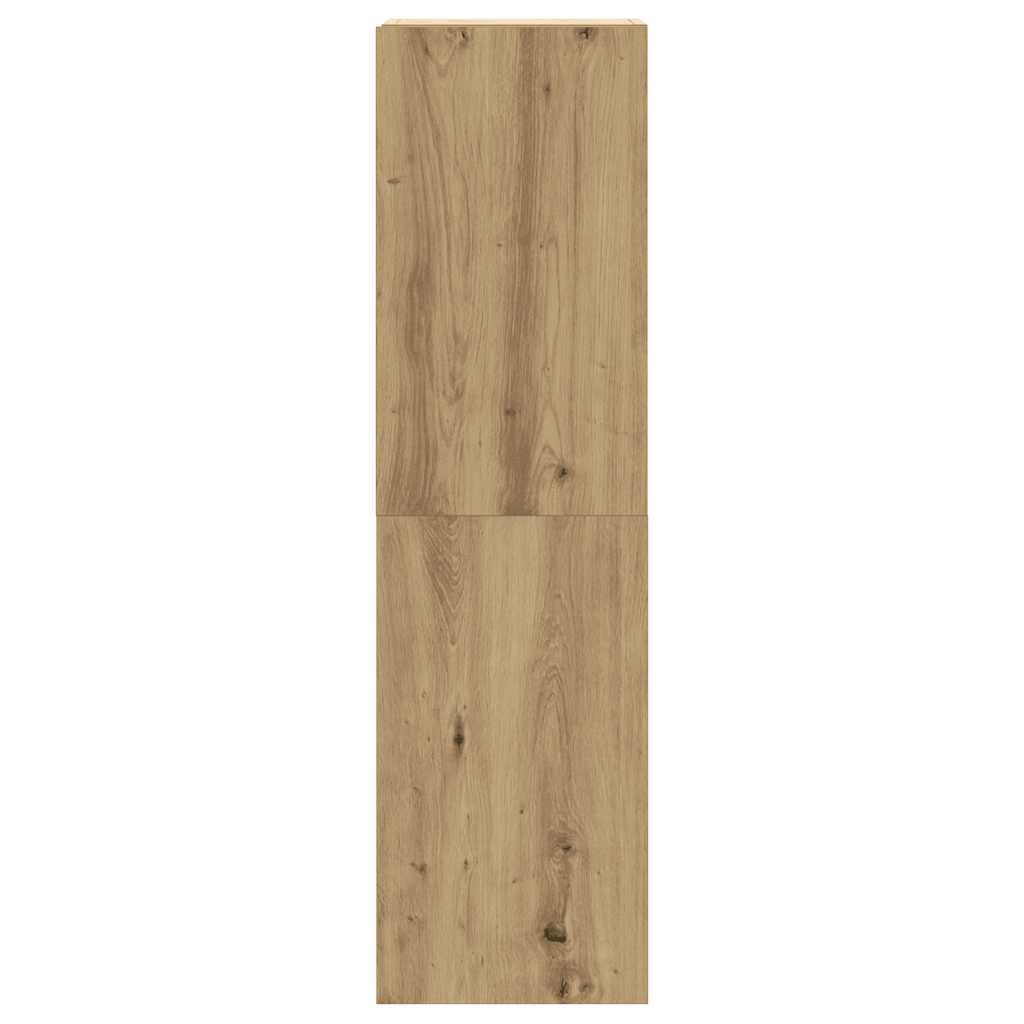 8 piece Wall Mounted TV Cabinet Set Artisan Oak Effect Particleboard