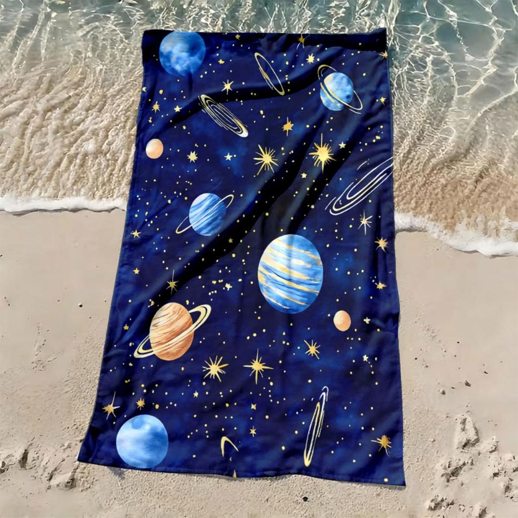 Space Galaxy Oversized Beach Towel Patterned Sunscreen And Windproof Suitable For Swimming Pool Camping Travel Blanket