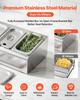 Countertop Food Serving Display Container, Stainless Steel Food Salad Server Tray, Buffet Condiment Dispenser, Ice Cooled Rack with Separate Lid, for