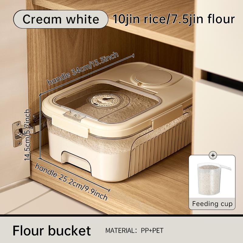 

UFORU Rice bucket 20 catty food grade kitchen household insect-proof and moisture-proof pressed flour grain sealed rice bucket