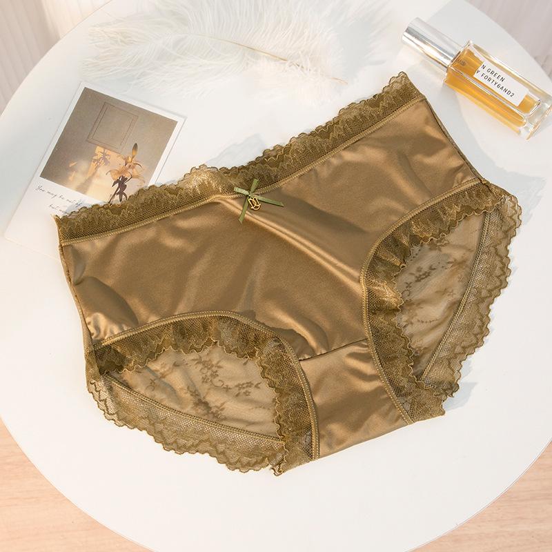 Women's Triangle Solid Color Knickers Series Lace Sexy Seamless Pure Desire Antibacterial Crotch Underwear Panties