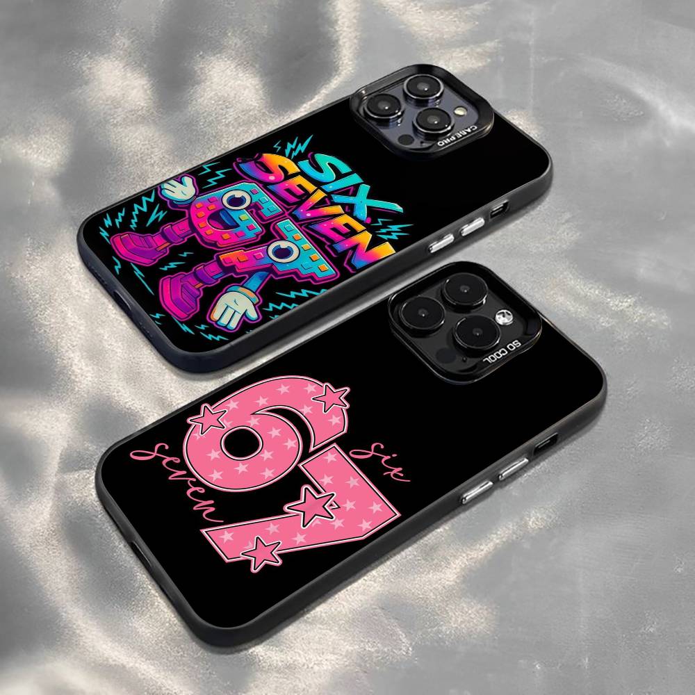 S-Six S-Seven 67 SS Phone Case For iPhone 17,16,15,14,13,12,11 Plus,Pro Max,XS,Colorful Silver Phone Case Funda Cover