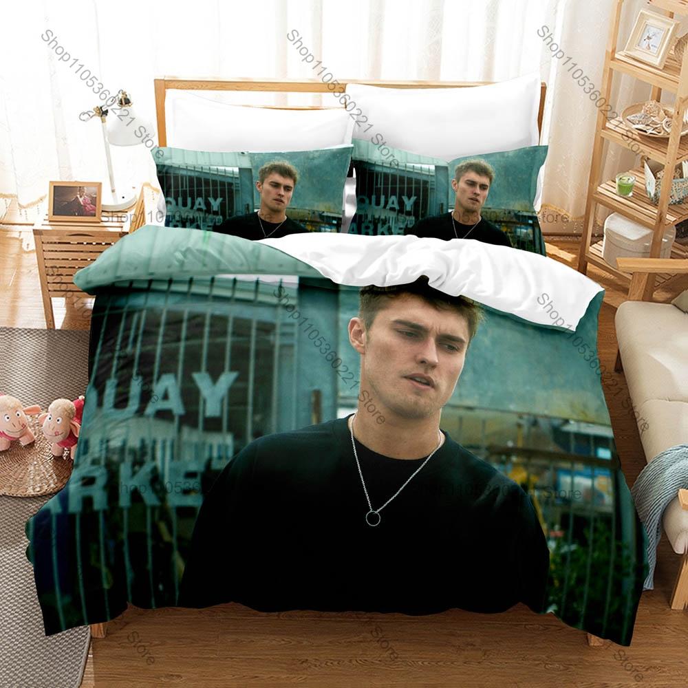 Rock Singer Bedding Set 3Pcs Sam Fender Exquisite Graphic Print Stylish Home Decor British Rock Star Duvet Cover Pillowcase