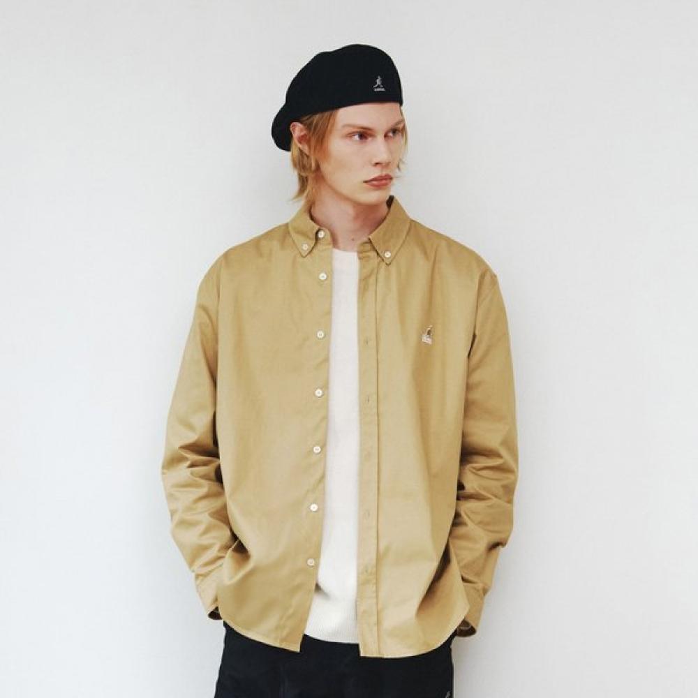 KANGOL Рубашка с принтом  Пишущая машинка  Однотонная Бежевая 7066 ME