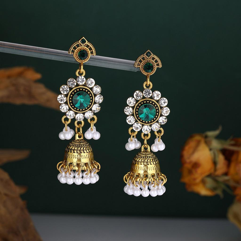 Fashion Diamonds Accented Pearls Earrings Zinc Alloy Construction Twist Lock Closure Comfortable For Extended Use