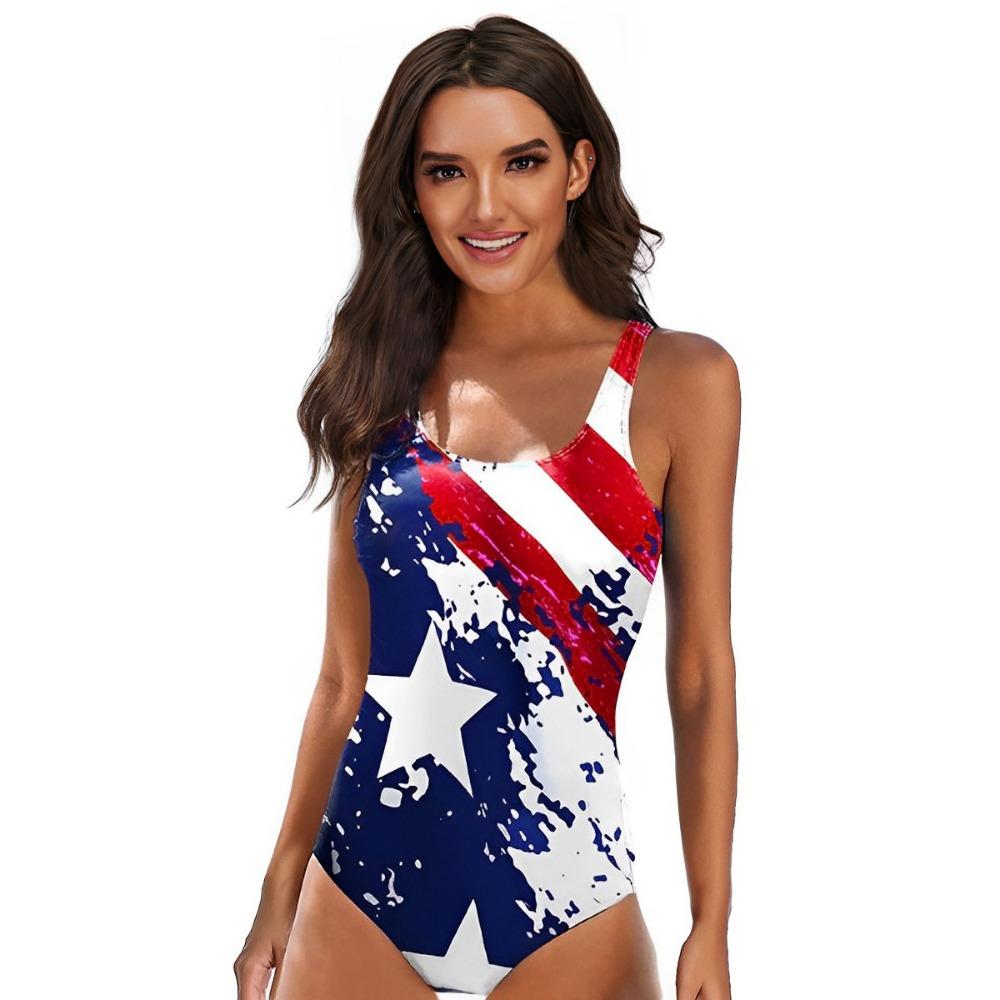 European and American Swimsuits Sexy Women Slim Gradual Change of Color Leak Back One-piece Bikini