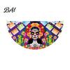 Sugar Skull Fan Flag Day of The Dead Bunting Banner, Marigold Print Fiesta Mexican Festival Home Ornament Hanging Flag, Colorful Outdoor Yard
