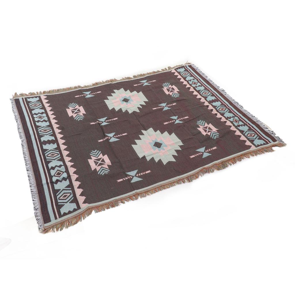 180x130cm Ethnic Style Tablecloth Blanket Retro Cotton Multipurpose Tent Blanket for Picnic Beach