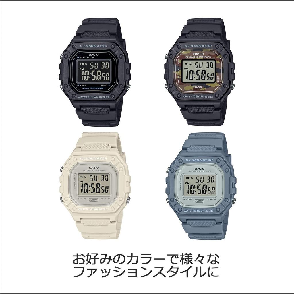 Casio Collection W-218H-1BJF Men's Digital Watch Black - Web Model, Japan