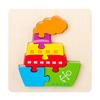 Can Be Used As Children'S Wooden 3D Cartoon Animal Traffic Three-Dimensional Puzzle Baby Montessori Educational Early Education Toy