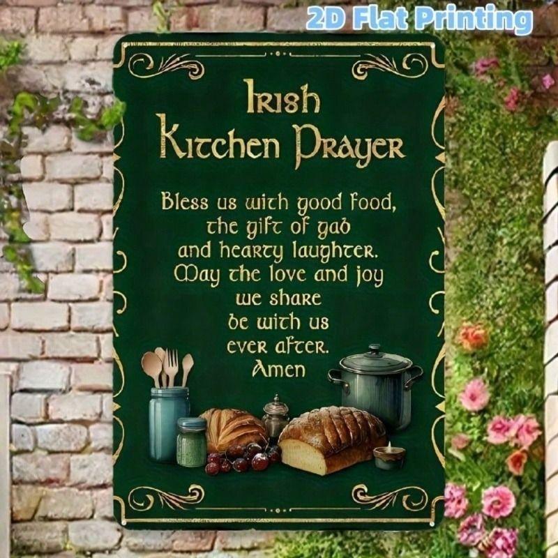 Metal Wall Art Irish Blessing Sign, Shamrock Luck Decor for Home Bar Kitchen, Saint Patrick Day Gift