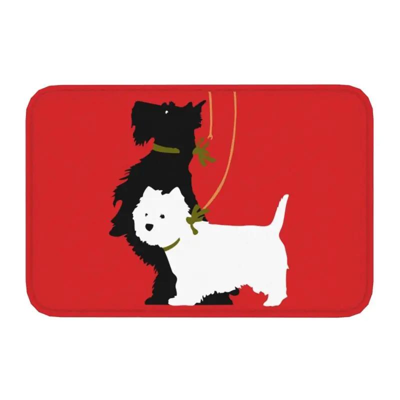 

Персонализированный коврик для двери Vogue Tartan Scottie Dog, противоскользящий коврик для кухни, ванной, спальни, ковер 40*60 см 40x60cm