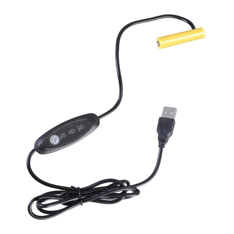 118cm Dummy Battery Adapter USB Power Supply Cable Cord Replace 1pc to 3pcs 1.5V LR03 3A Batteries for Fan Toy Tools