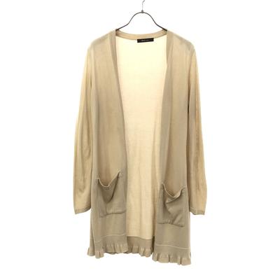 Rene basic fabricat în Japonia Cardigan lung tricotat cu mânecă lungă 36 bej Volane Femei Folosit
