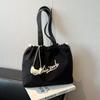 Oxford Cloth Bag Women's Large-capacity New Summer Versatile Drawstring Shoulder Bag Student Class Tote Bag