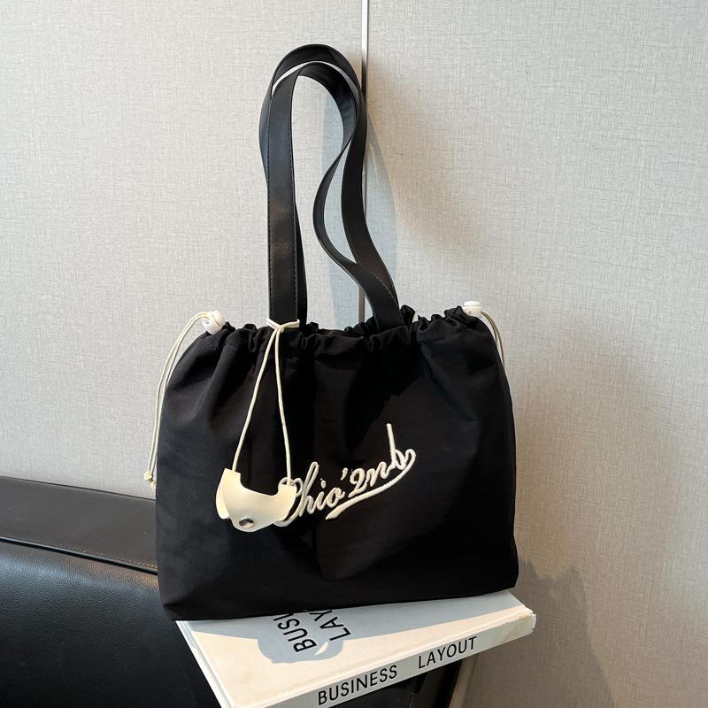 Oxford Cloth Bag Women's Large-capacity New Summer Versatile Drawstring Shoulder Bag Student Class Tote Bag