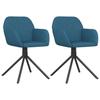 VidaXL Chaises pivotantes de salle à manger 2 pcs Bleu Velours 344739