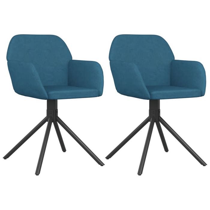 VidaXL Chaises pivotantes de salle à manger 2 pcs Bleu Velours 344739