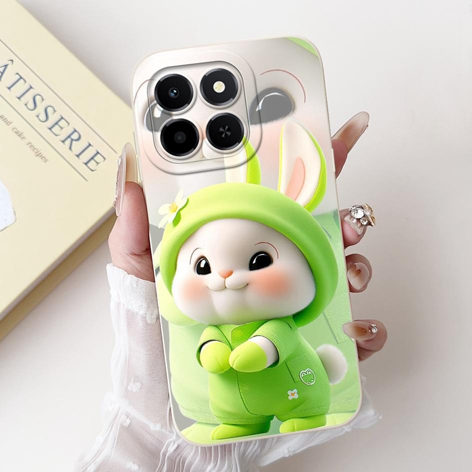 6.61" For Honor X6c 2025 Case Cute Panda Rabbit Soft Liquid Silicone Shockproof TPU Back Cover For HonroX6c Play 9C NIC-LX1 Para