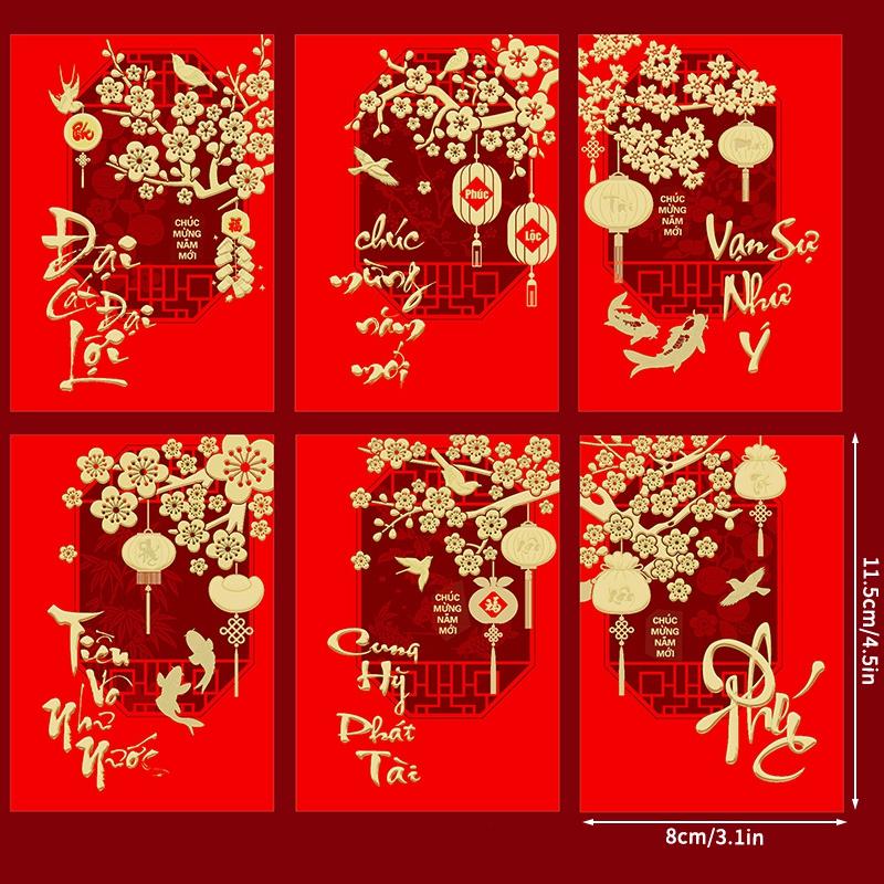 4/6Pcs Chinese New Year Red Envelopes Money Pockets Horse Year Spring Festival Gifts Chinese New Year Gifts For Kids