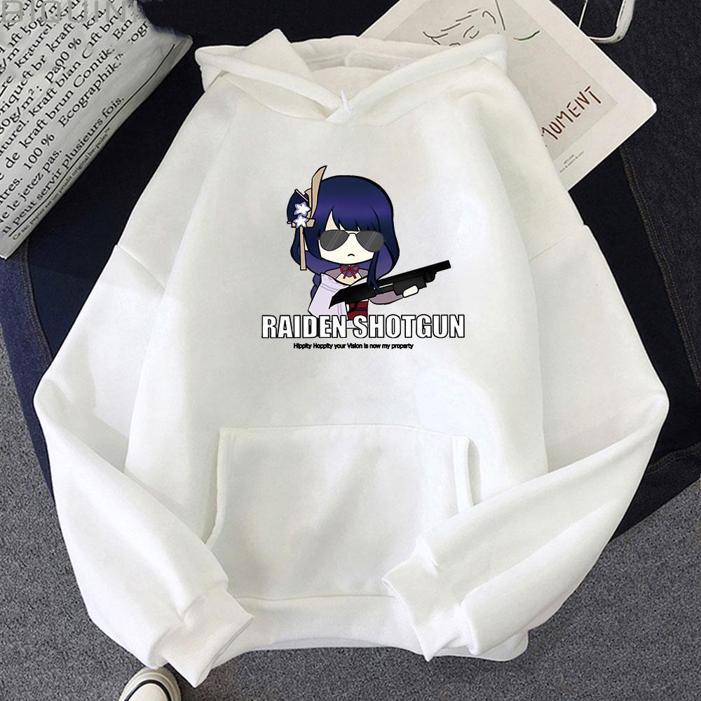

Толстовка Genshin Impact с капюшоном Raiden Shogun Funny Manga Beelzebul Cartoon Print Sweatshirt Unisex Streetwear Anime Sweatshirt Female Hoody XS