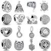 New White Series Zircon Beads Shining Love Charm Fit Original Bracelet Accessories Women Diy Jewelry Copper Pendant Gift