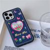 Ins koreanische süße Blume Denim bestickt Handytasche für Iphone 14 13 12 11 Pro Xs Max X Xr Liebe Herz Y2k stoßfeste weiche Abdeckung