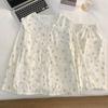 Pastoral Small Floral Pajamas Women'S Spring And Autumn Simple Long-Sleeved Doll Collar Cloud Cotton Loungewear Set