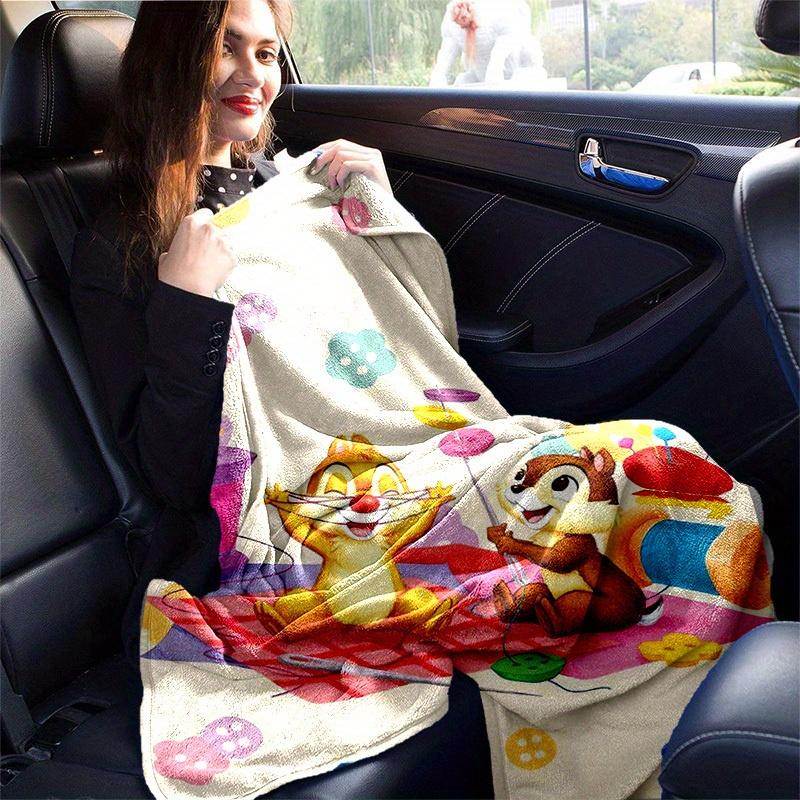 1pc, Disney Chip & Dale Throw Blanket Cute Cartoon Animal Decorative Blankets for Friends, Home Décor, Couch Cover, Travel, Camping, Car
