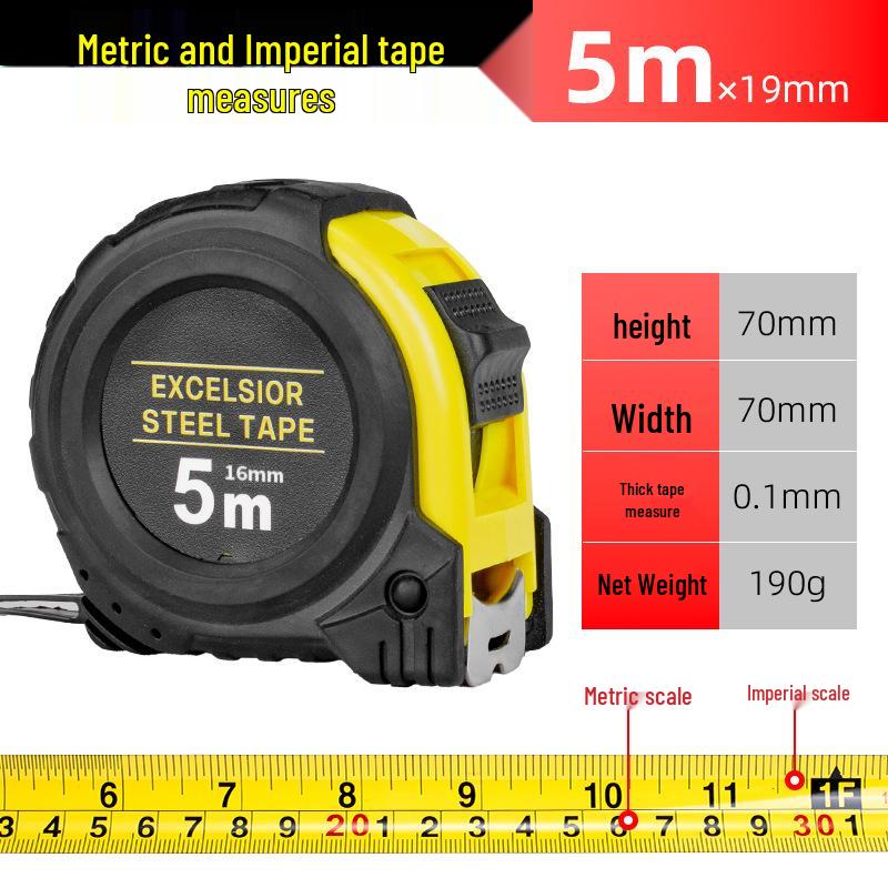 Durable Dual-Scale Tape Measure: High-Precision, Wear & Drop Resistant for Home & Construction Use