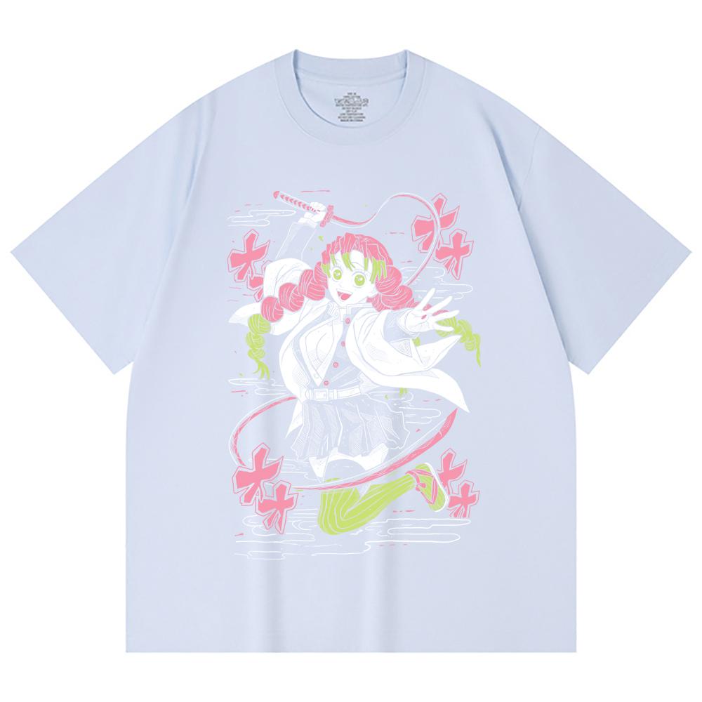 230 Gsm 100% Cotton Demon Slayer V49 Mitsuri Print Unisex Heavy Cotton T Shirt