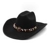 9.5Cm Big Brim Hemmed Woolen Hat Western Cowboy Gift Hat Men'S And Women'S Couple Hat Ethnic Felt Hat
