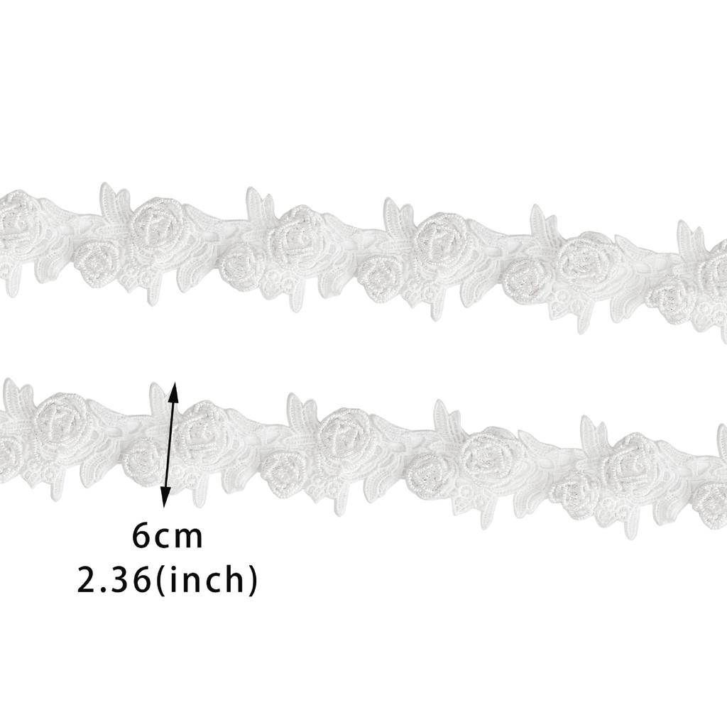 Black And White Handmade Beads Three-Dimensional Flower Embroidery Barcode Clothing Skirt Shirt Decoration Diy Jewelry Lace