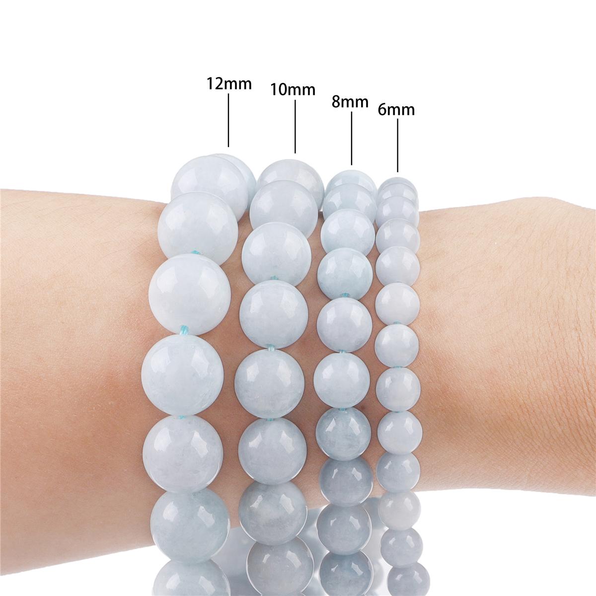

Круглі намистини з нефриту та яшми, 6-12 мм, натуральний камінь, нитка 15” для аксесуарів для виготовлення прикрас своїми руками 6mm 65pcs світло-синій колір