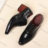 Fashion Men Shoes Genuine Leather Luxury British Style Business Casual Shoes Loafers High-quality Men Dress Thick Heel Wedding Shoes 6cm