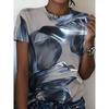 Summer Women's Color 3D Printed Crew Neck T-Shirt