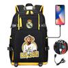 Camouflage Backpack Student Bookbag Multifunctional USB Charging Football Star Print Travel Daypack Lightweight Casual Men's Backpack