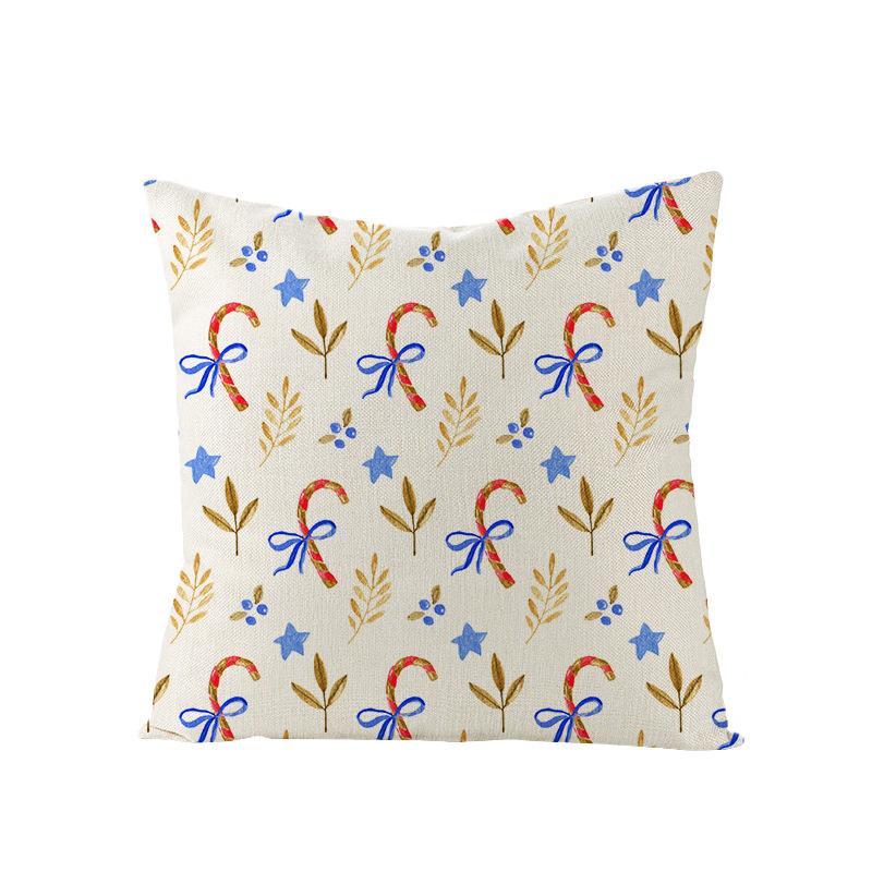 Home Polyester Pillow Cover Cartoon Digital Print Christmas Cushion Cover Living Room Sofa Cushion Cover