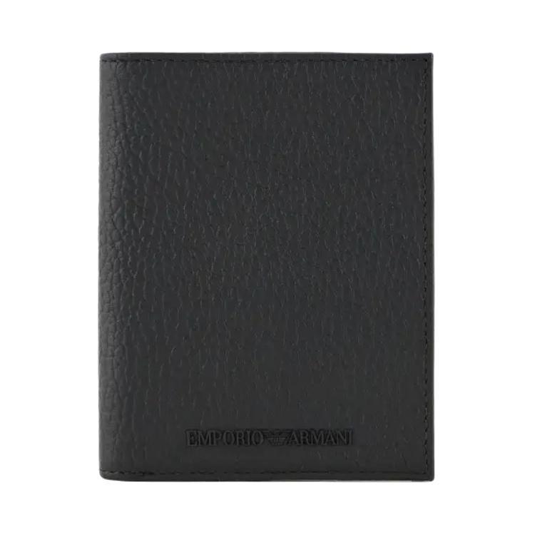 Emporio Armani Foldable Multi-Layer Card Holder Leather Wallet Men wallet Black EM000957AF13396UC001