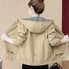 Windbreaker Women's Spring Korean Version of Loose Fashion Waist Hooded Jacket