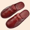Genuine Cow Leather Slippers Homes in Indoor Slipper Spring Autumn Summer Men Women Elderly Non-slip Casual Single Slides Shoes