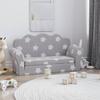 Vidaxl 2-Os. Sofa For Children, Fold-out, Grey With Stars, Plush