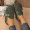 Fashion 2025 Female  Autumn New  Fluffy Shoes Women Wear New Casual Flat Shoes for Slides Women Slip-on Shoes Women Cotton Slippers