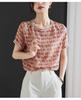 Women's 100% Mulberry Silk Printed Short-Sleeved Shirt