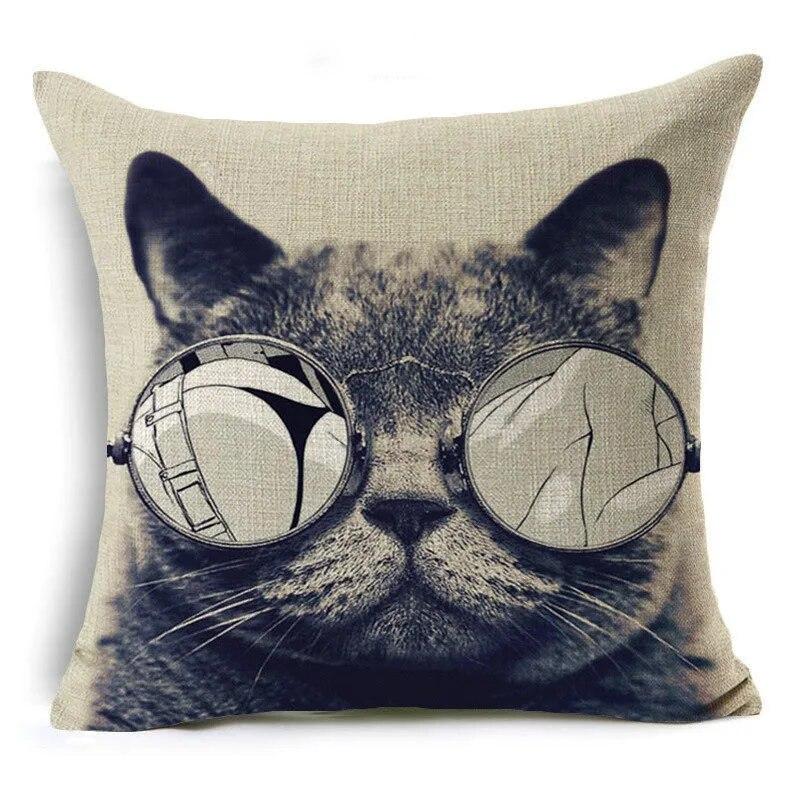 Cute Cartoon Animal Pet Cat Decorative Pillowcase Gift  Sofa Car Office Seat Cushion Cover Bedroom Room Home Decor