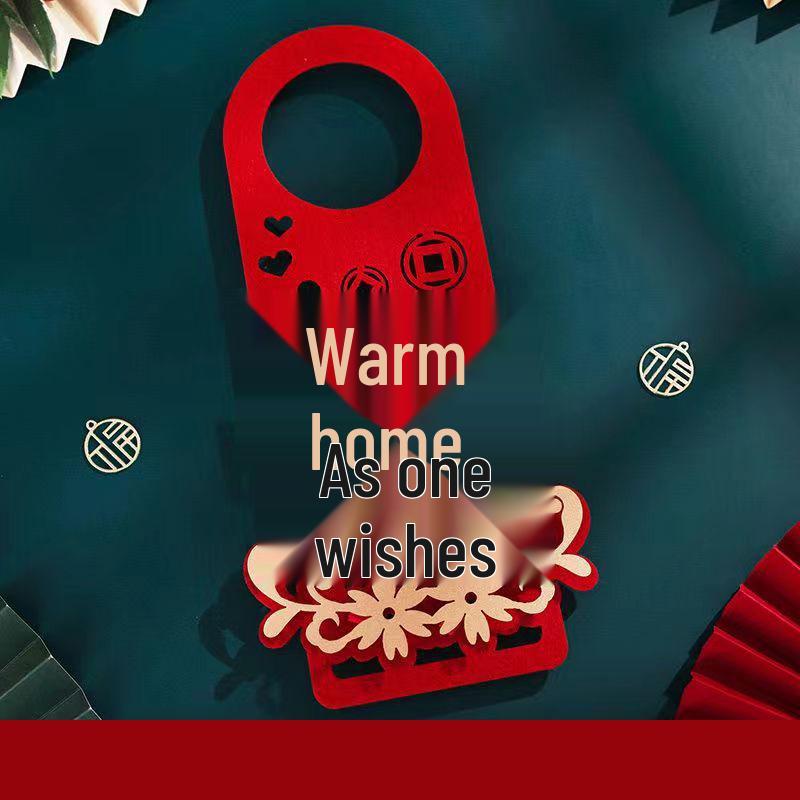 Auspicious Housewarming Door Handle Ornament for New Home Ceremony