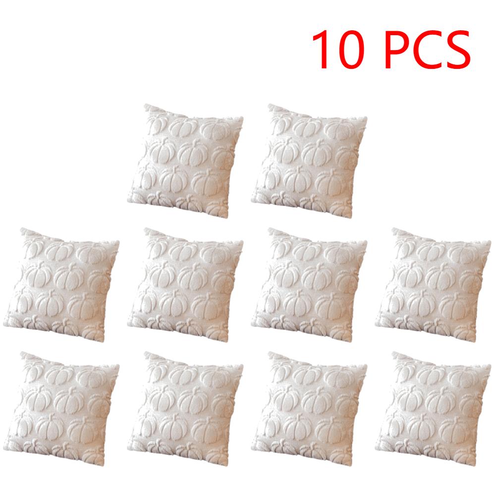 1-10Pcs 45x45CM Pumpkin Fall Decorative Throw Pillow Covers Soft Autumn Plush Accent Couch Cushion Cases for Halloween Decor