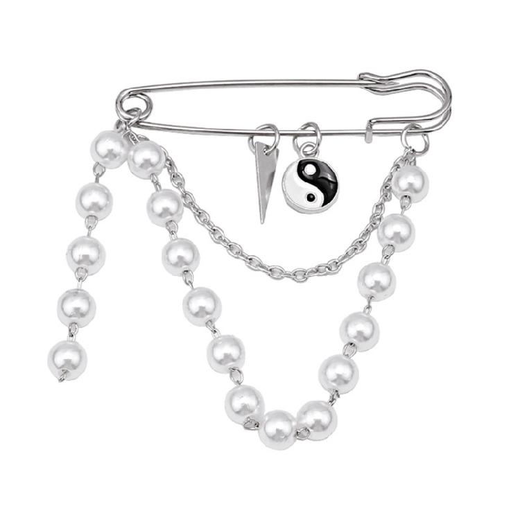 Elegant Pearls Brooch Fun Ornament for Backpacks Clothes Bags Hats Accessories Elegant Pin Crystal Rhinestones