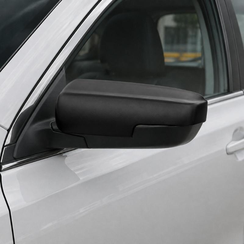 68263392AA 304 Stainless Steel Rear View Mirror Cover Replacement, 68263393AA Black Textured Clip-On Shell for Exterior Housing Repair